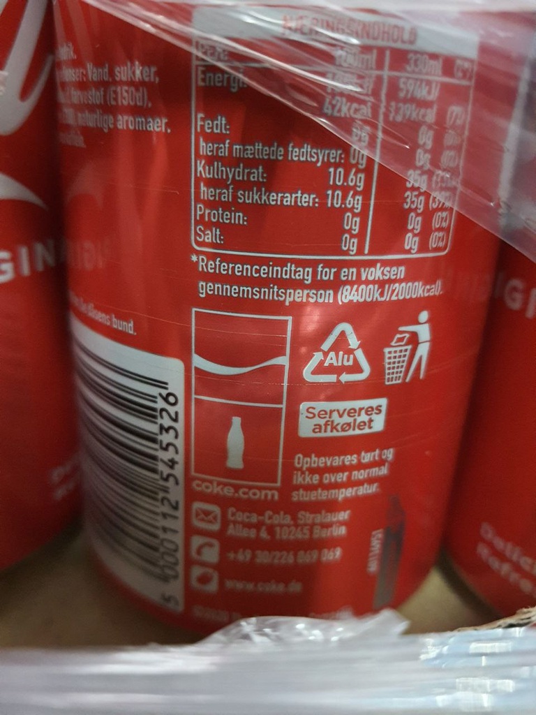 Coca Cola Alu 'FAT' Can 330 ML - Pallet  2376 Units