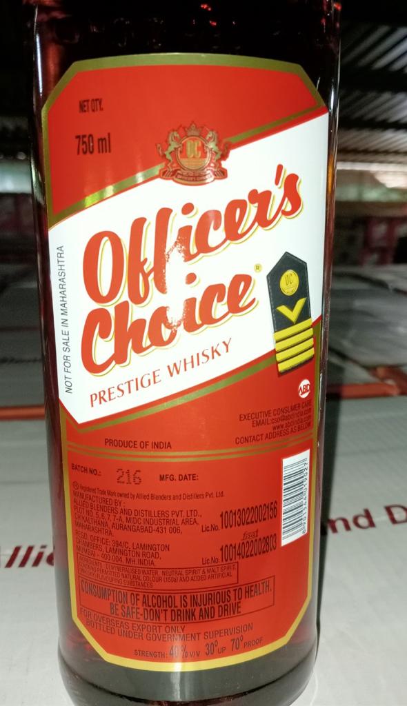 OFFICER'S CHOICE WHISKEY 1.00L - 40%
